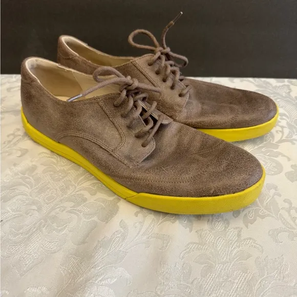 Cole Haan Air Size 12M Jasper Wing Tip Shoes C10042 Smoke Suede Brown comfort