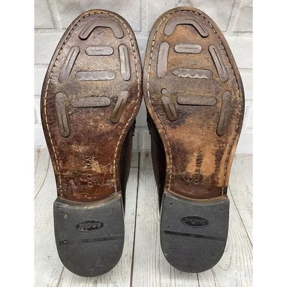 Cole Haan Brown Leather Kilt Tassel Slip On Loafers Shoes 126G5 Men's 10.5M