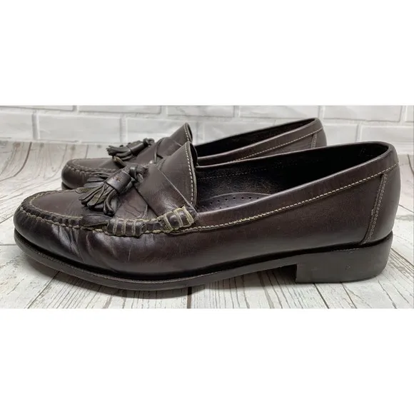 Cole Haan Brown Leather Kilt Tassel Slip On Loafers Shoes 126G5 Men's 10.5M