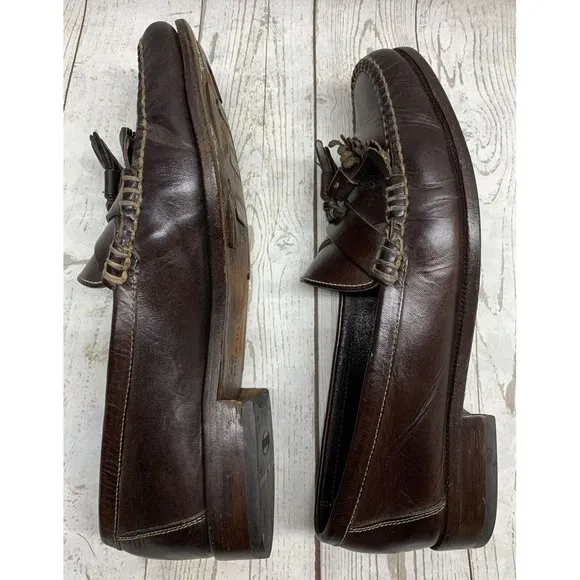 Cole Haan Brown Leather Kilt Tassel Slip On Loafers Shoes 126G5 Men's 10.5M