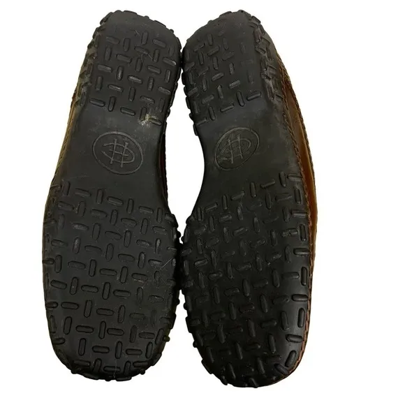 Cole Haan Brown Woven Leather Slip On Driving Loafers Size 7.5
