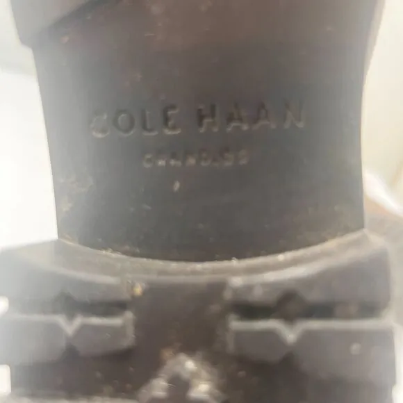 COLE HAAN CALANDRA JAVA BROWN LEATHER WATERPROOF ANKLE BOOTS SIZE 7