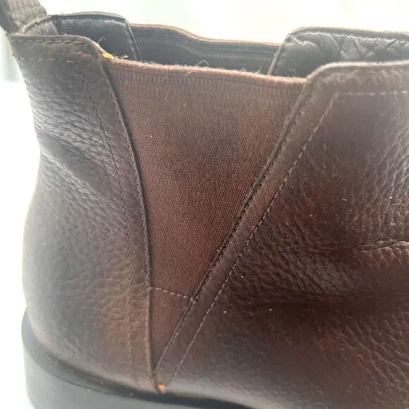 COLE HAAN CALANDRA JAVA BROWN LEATHER WATERPROOF ANKLE BOOTS SIZE 7