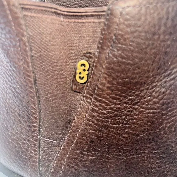 COLE HAAN CALANDRA JAVA BROWN LEATHER WATERPROOF ANKLE BOOTS SIZE 7