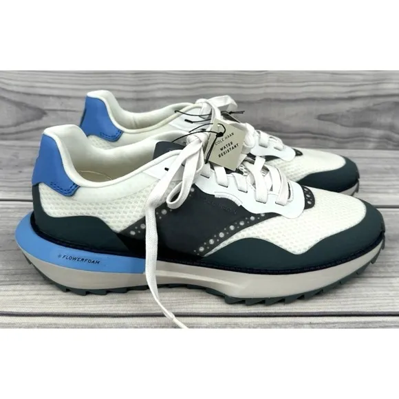 COLE HAAN GRANDPRO ASHLAND  GOLF SHOES  Men's Size 7.5 M  WHITE / BLUE   NEW!!