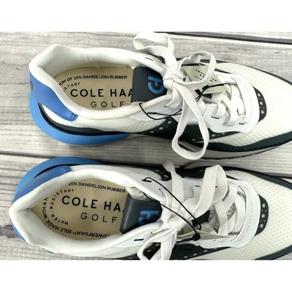 COLE HAAN GRANDPRO ASHLAND  GOLF SHOES  Men's Size 7.5 M  WHITE / BLUE   NEW!!