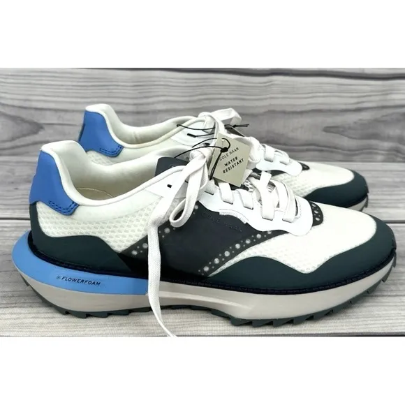 COLE HAAN GRANDPRO ASHLAND  GOLF SHOES  Men's Size 7.5 M  WHITE / BLUE   NEW!!