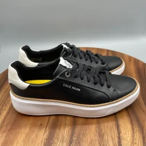 Cole Haan GrandPro Topspin Womens Size 7 B Black Leather Comfort Sneakers Light