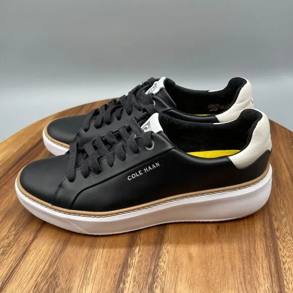 Cole Haan GrandPro Topspin Womens Size 7 B Black Leather Comfort Sneakers Light