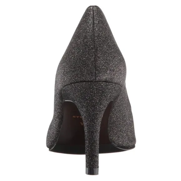 Cole Haan Juliana Pump 75 Black Glitter Leather Evening Dress Shoes Heels 7 B