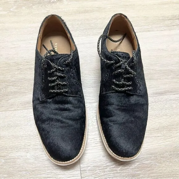 Cole Haan Lunargrand Men's Size 9.5 M Black Hair Fur Oxford Shoes