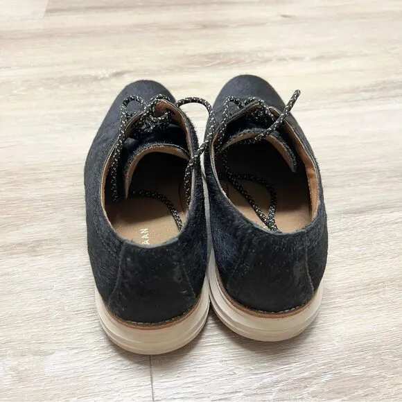 Cole Haan Lunargrand Men's Size 9.5 M Black Hair Fur Oxford Shoes