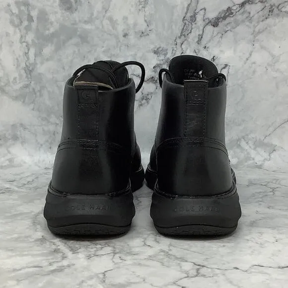 Cole Haan Mens 10.5M Black Leather Grand Remix Ankle Chukka Boots Lace Up P38-8