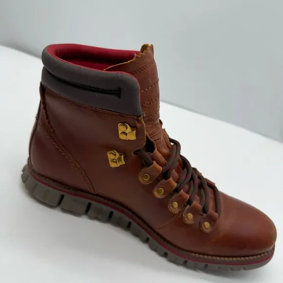 Cole Haan Mens 7.5 Zerogrand Hiker Boots Leather Ankle Hiking Shoes C33471