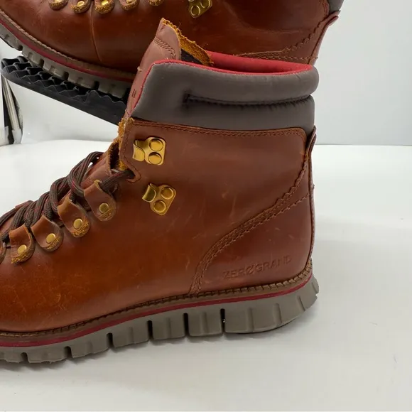Cole Haan Mens 7.5 Zerogrand Hiker Boots Leather Ankle Hiking Shoes C33471