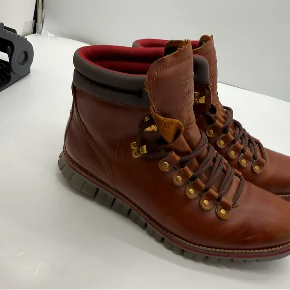 Cole Haan Mens 7.5 Zerogrand Hiker Boots Leather Ankle Hiking Shoes C33471