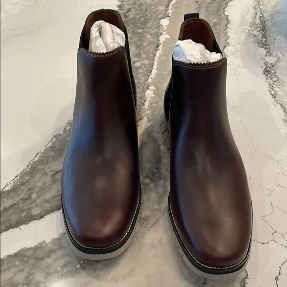 Cole Haan Men's Bourbon Brown Leather Zerogrand Chelsea Boots 9.5 M