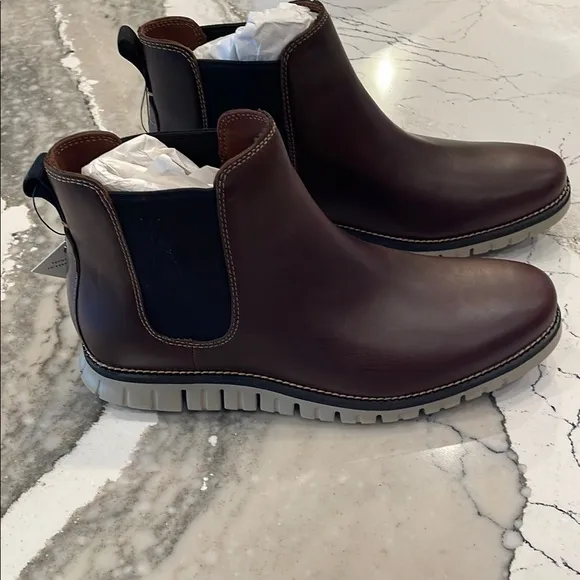 Cole Haan Men's Bourbon Brown Leather Zerogrand Chelsea Boots 9.5 M