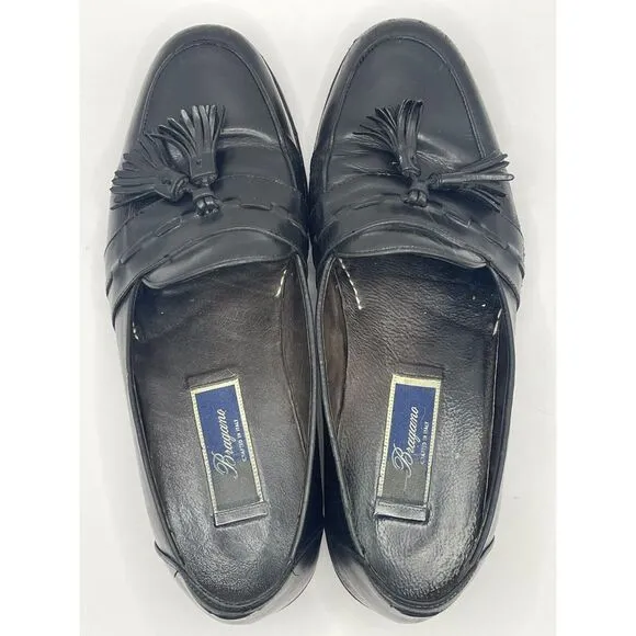 Cole Haan Men's Bragano Shoes 10.5 M Black Loafer Leather Tassel‎ Slip On