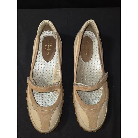 Cole Haan NikeLab Phebes Mary Jane Shoe Womens Size 8B Khaki Tan Sport Flats