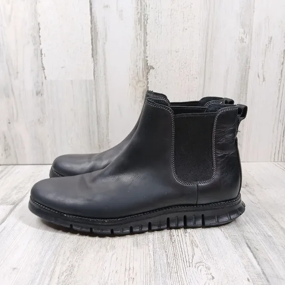 Cole Haan ØriginalGrand Black Leather Slip-On Chelsea Boots #1192