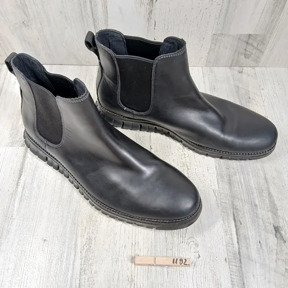 Cole Haan ØriginalGrand Black Leather Slip-On Chelsea Boots #1192
