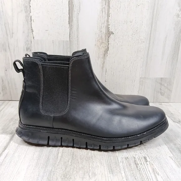Cole Haan ØriginalGrand Black Leather Slip-On Chelsea Boots #1192