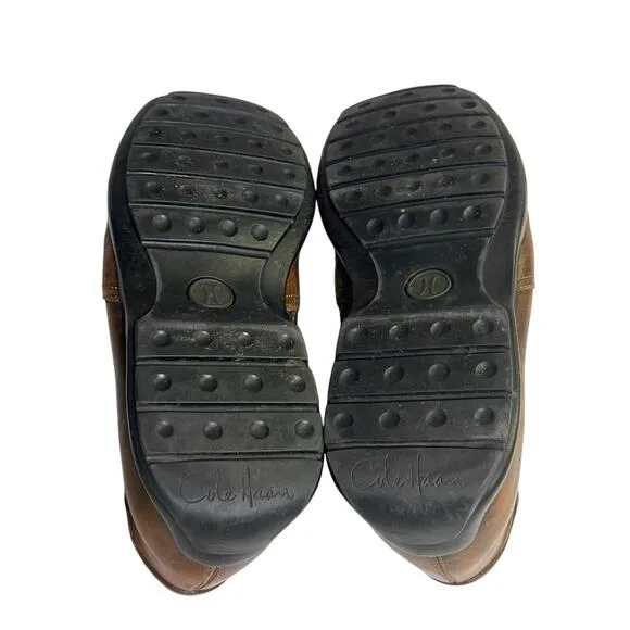 Cole Haan Zeno Leather Split Toe Slip On Shoes Brown Men’s Size 11M