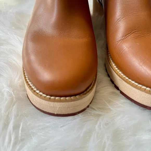 Cole Haan ZEROGRAND City Wedge Waterproof Chelsea British Tan Boots Size 7