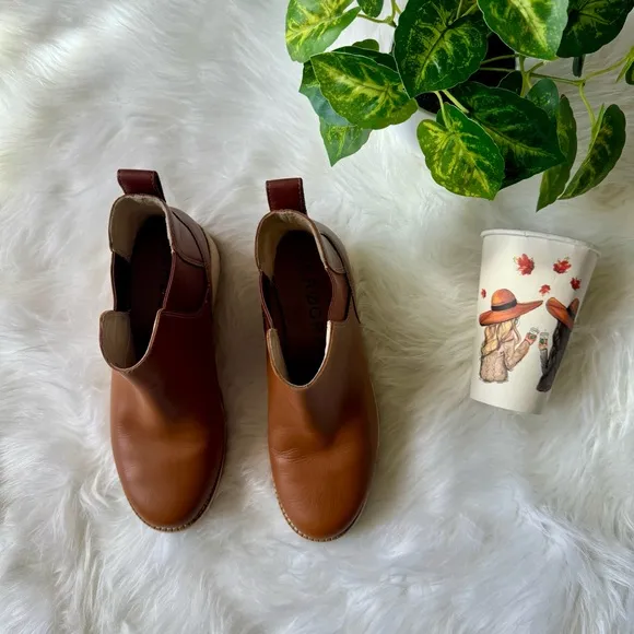 Cole Haan ZEROGRAND City Wedge Waterproof Chelsea British Tan Boots Size 7