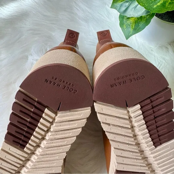 Cole Haan ZEROGRAND City Wedge Waterproof Chelsea British Tan Boots Size 7