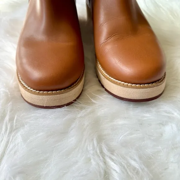 Cole Haan ZEROGRAND City Wedge Waterproof Chelsea British Tan Boots Size 7