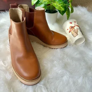 Cole Haan ZEROGRAND City Wedge Waterproof Chelsea British Tan Boots Size 7