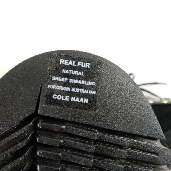 Cole Haan ZEROGRAND Explore Upstate Shearling Hiking Boot 6 Black Waterproof NEW