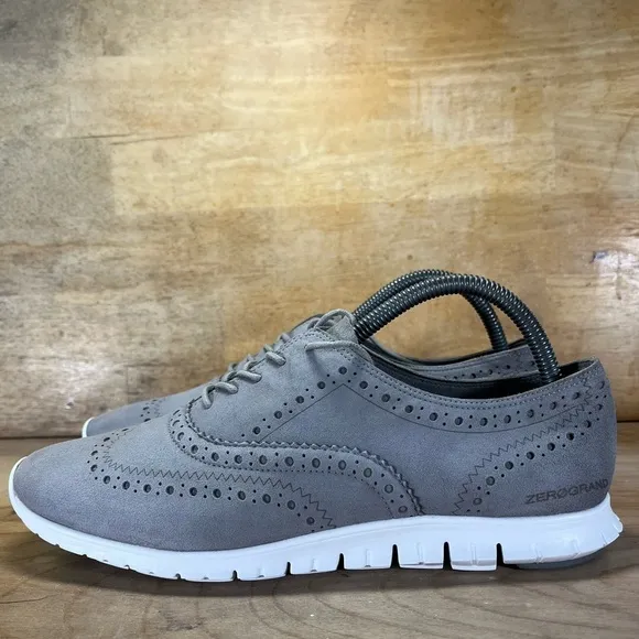 Cole Haan ZeroGrand SUEDE Womens Size 10B Wingtip Oxford Comfort Shoes Gray