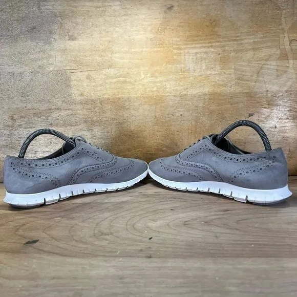Cole Haan ZeroGrand SUEDE Womens Size 10B Wingtip Oxford Comfort Shoes Gray