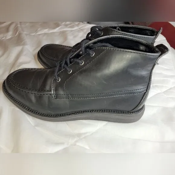Cole Haan Leather Boots, Boys sz4.5, black.