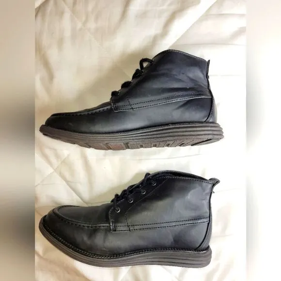 Cole Haan Leather Boots, Boys sz4.5, black.