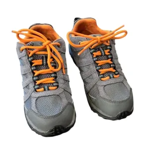 Columbia boy's low top sneaker style hiking shoe grey and orange size 2