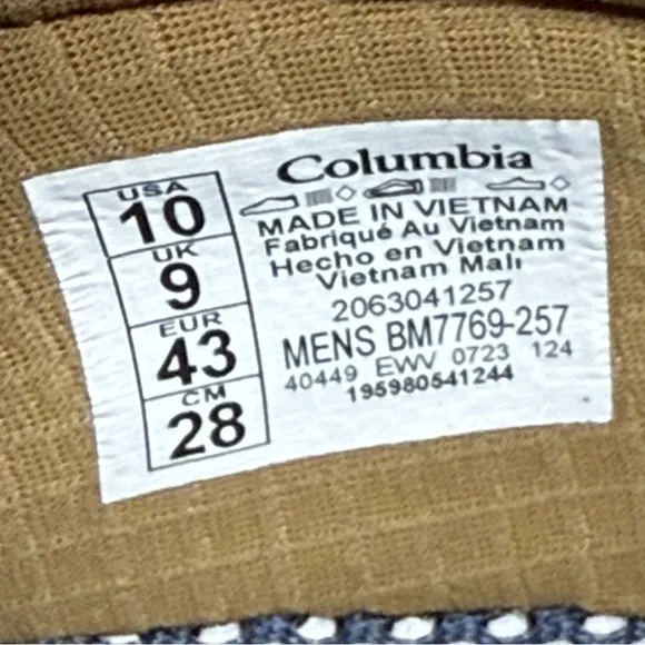 Columbia Men’s Size 10 Boatside Breathe PFG Boat Shoes Delta Nocturnal New