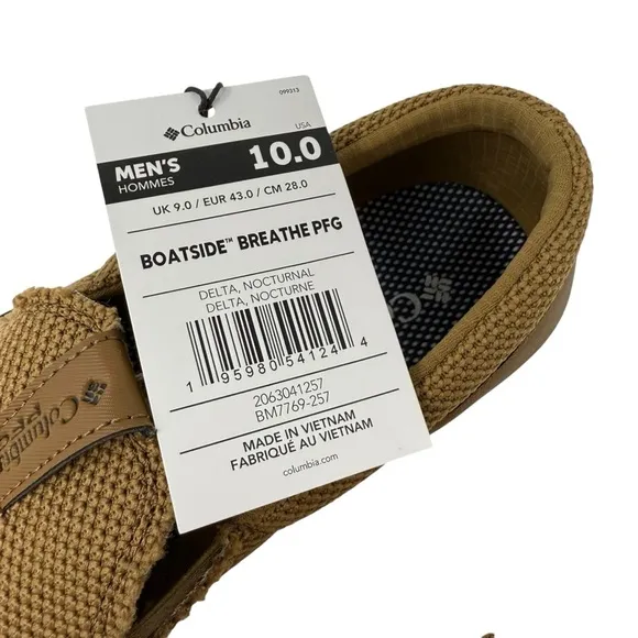Columbia Men’s Size 10 Boatside Breathe PFG Boat Shoes Delta Nocturnal New