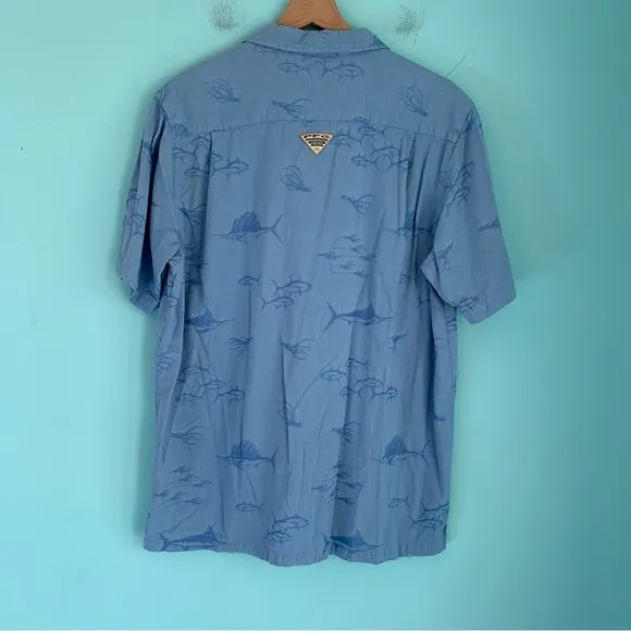 Columbia PFG Mens Sailfish Maui Button Down Short Sleeve Fishing Camp Shirt M