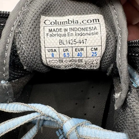 Columbia Techlite Mens Hiking Winter Shoe US 8 EU40 Waterproof Zip-Up Blue/Gray