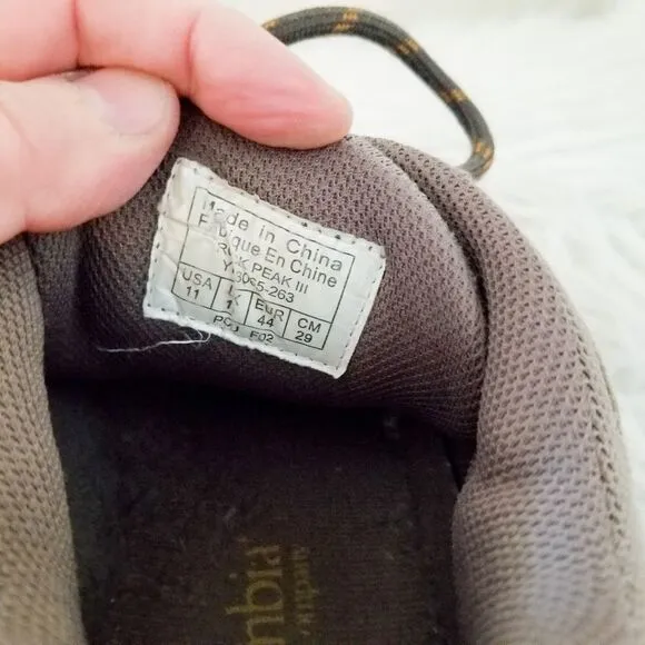 Columbia hiking boots size 11
