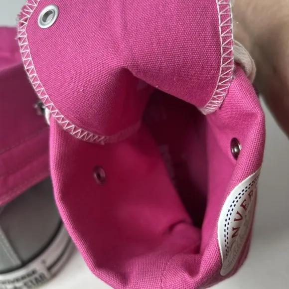 Converse All Star Chuck Taylor Hi Fold Down Snap Gray Pink Womens 9 Mens 7