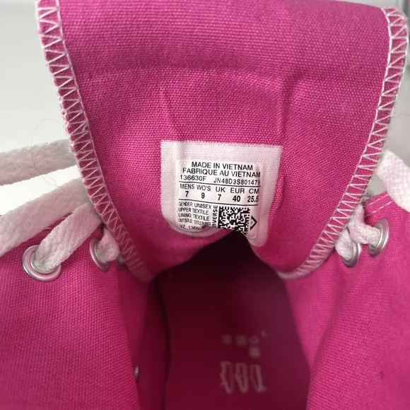Converse All Star Chuck Taylor Hi Fold Down Snap Gray Pink Womens 9 Mens 7