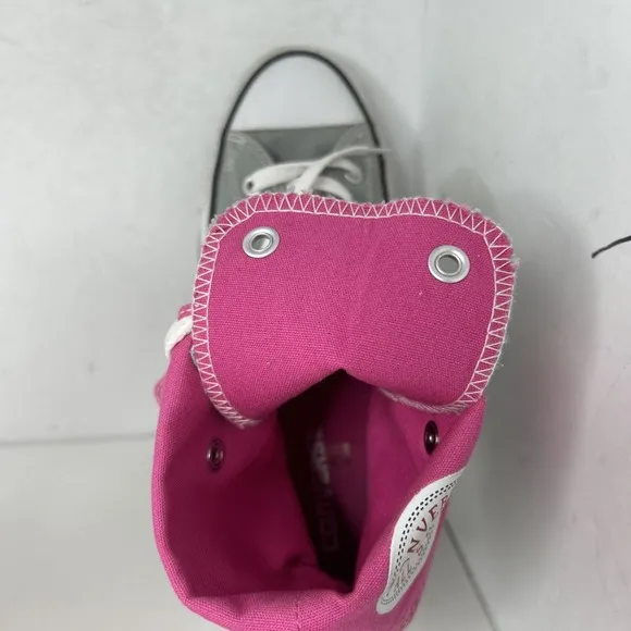 Converse All Star Chuck Taylor Hi Fold Down Snap Gray Pink Womens 9 Mens 7