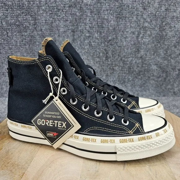 Converse Chuck 70 Gore-Tex Hi Womens Size 8 Black Toadstool Tan Shoes A08565C