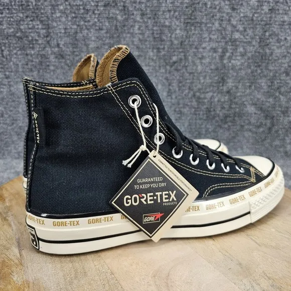 Converse Chuck 70 Gore-Tex Hi Womens Size 8 Black Toadstool Tan Shoes A08565C