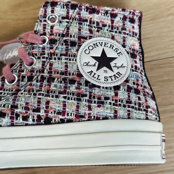 ⭐Converse Chuck 70 Hi Sz 6.5 Mens Shoes Sneakers Premium Tweed Shimmer A12738C